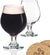 Beer Glass Belgian Style Stemmed Tulip - 13 oz Lambic Beer Glasses - set of 2 w/ coasters