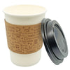 12 Oz Disposable Paper Coffee Cups with Lids and Sleeves - 100 Sets - Coffee To Go Medium Portion