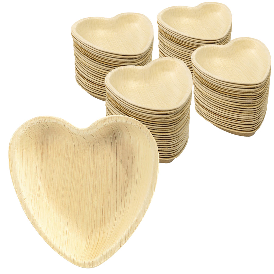 Eco-gecko 200 Disposable 4" Heart Palm Leaf Plates