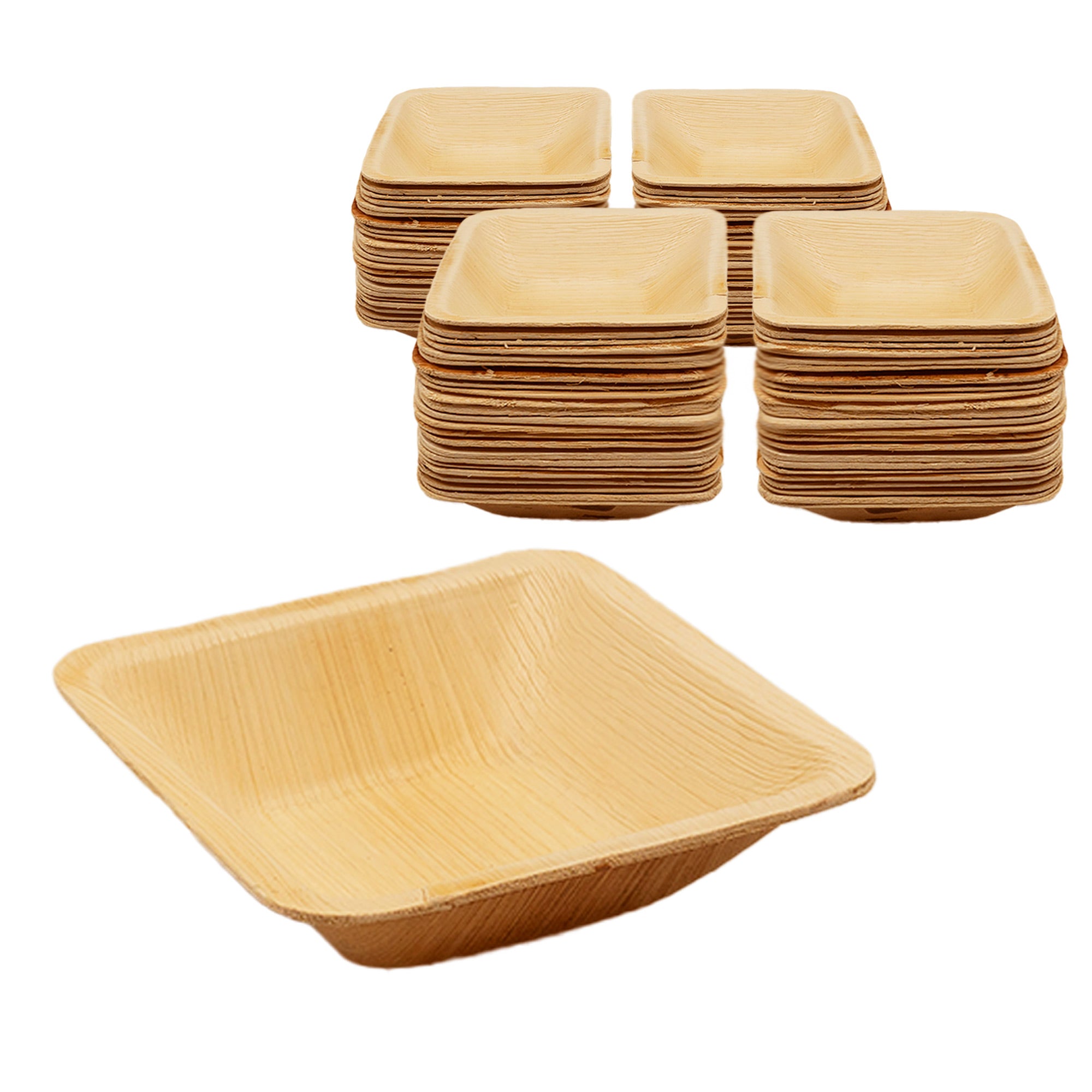 Eco-gecko 200 Disposable 4" Square Palm Leaf Bowls
