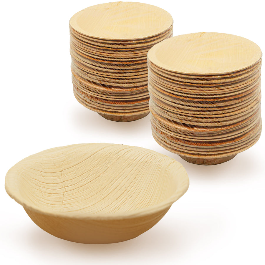 Eco-gecko 200 Disposable 4" Round Palm Leaf Bowls