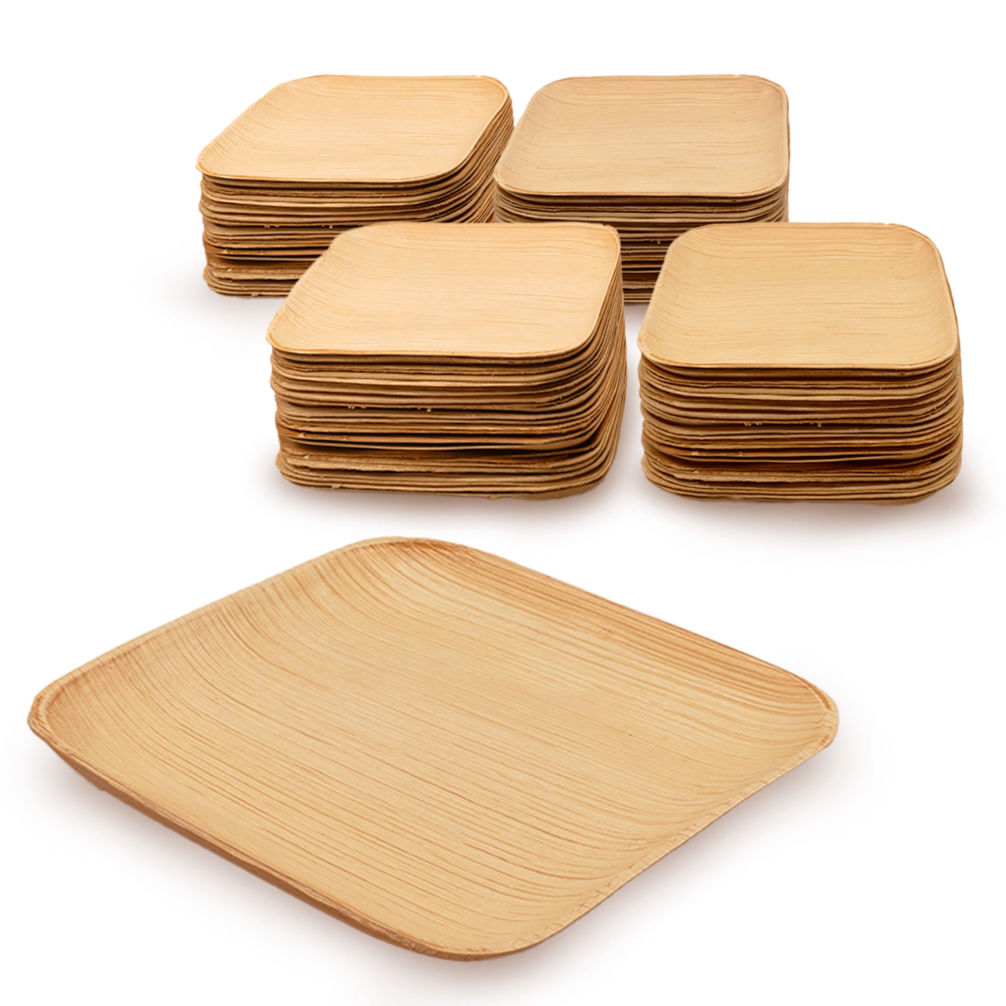 Eco-gecko 100 Disposable 6" Square Palm Leaf Plates