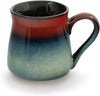 Large Pottery Coffee Mug 24 oz - Jumbo Tea Cup - Oversized Ceramic Soup Mug with Handle - 1 PCS (Red to Blue)