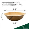 Eco-gecko 100 Disposable 8.5" Round Palm Leaf Serving Bowls