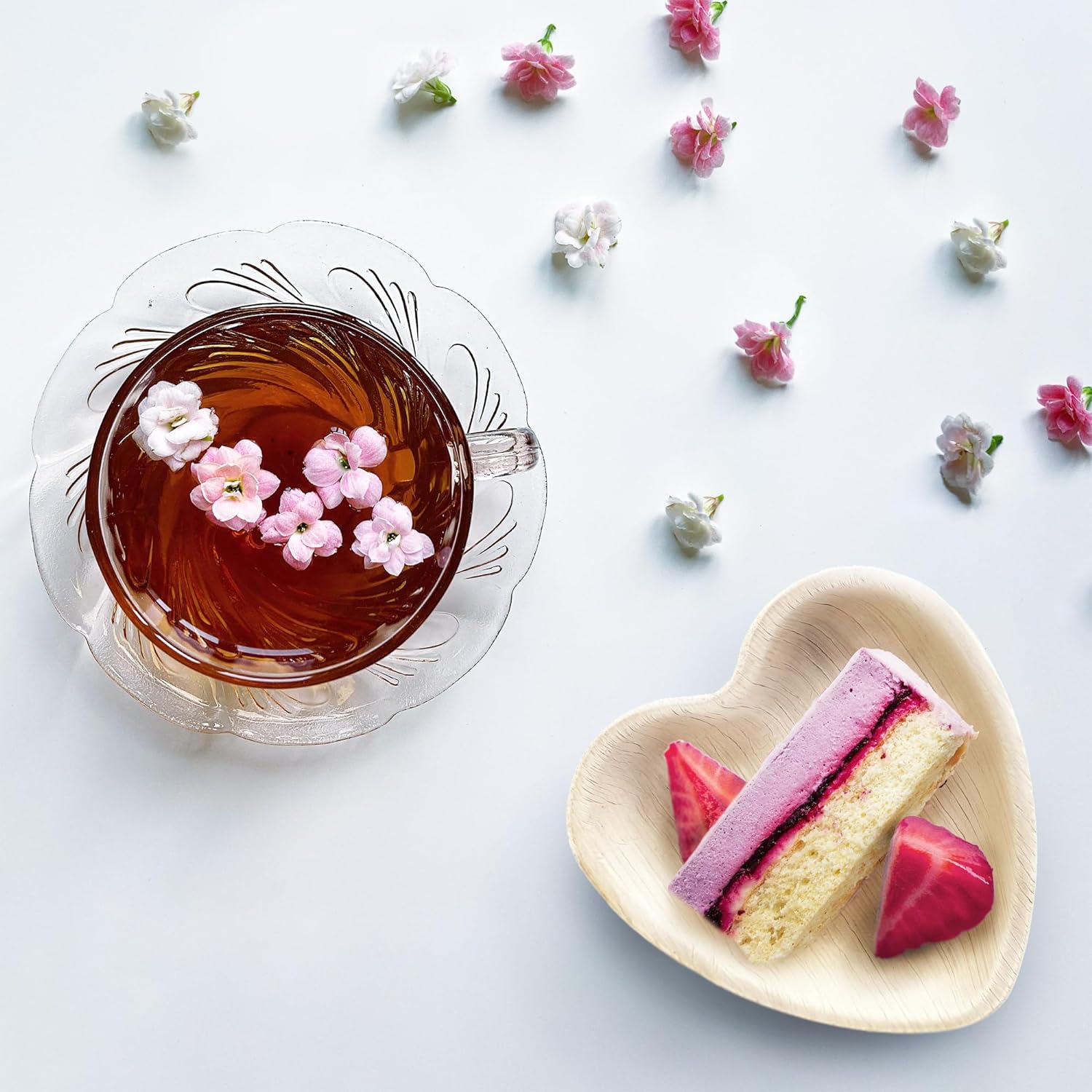 Eco-gecko 200 Disposable 4" Heart Palm Leaf Plates