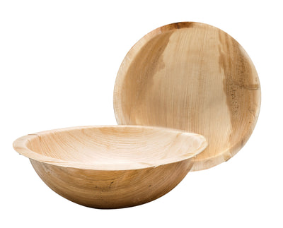 Eco-gecko 100 Disposable 8.5" Round Palm Leaf Serving Bowls
