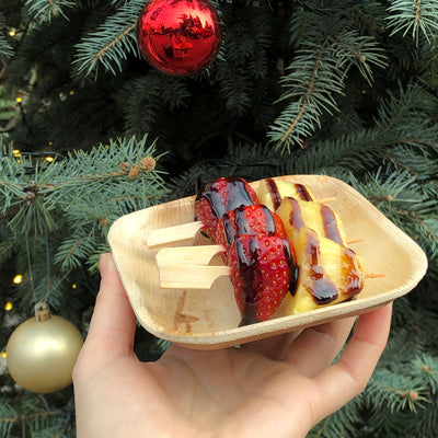 Eco-gecko 200 Disposable 4" Square Palm Leaf Plates