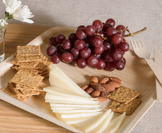 Eco-gecko Bulk 100-Pack 10" Palm Leaf Plates – Disposable & Compostable