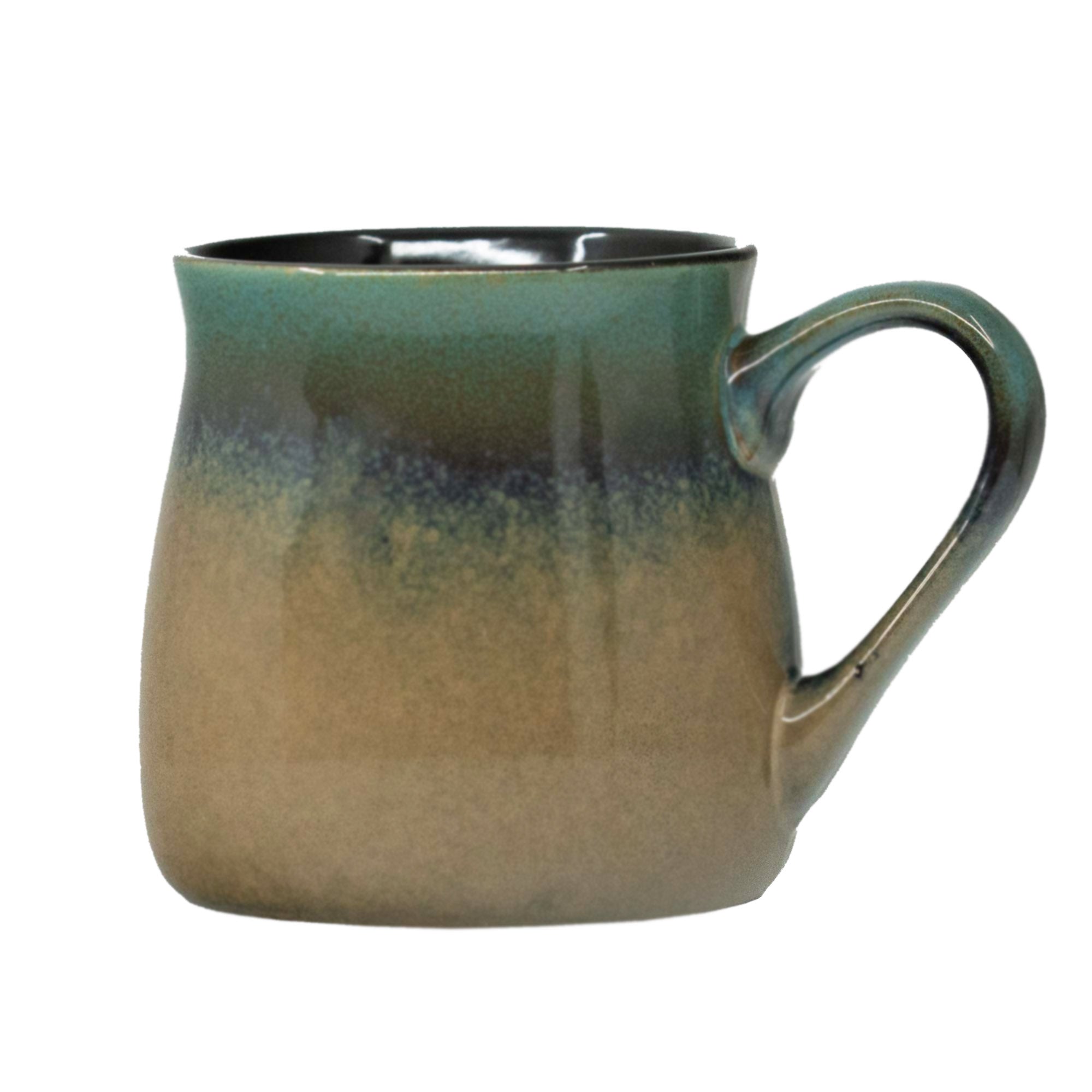 Large Pottery Coffee Mug 24 oz - Jumbo Tea Cup - 1 PCS (Blue to Tan)