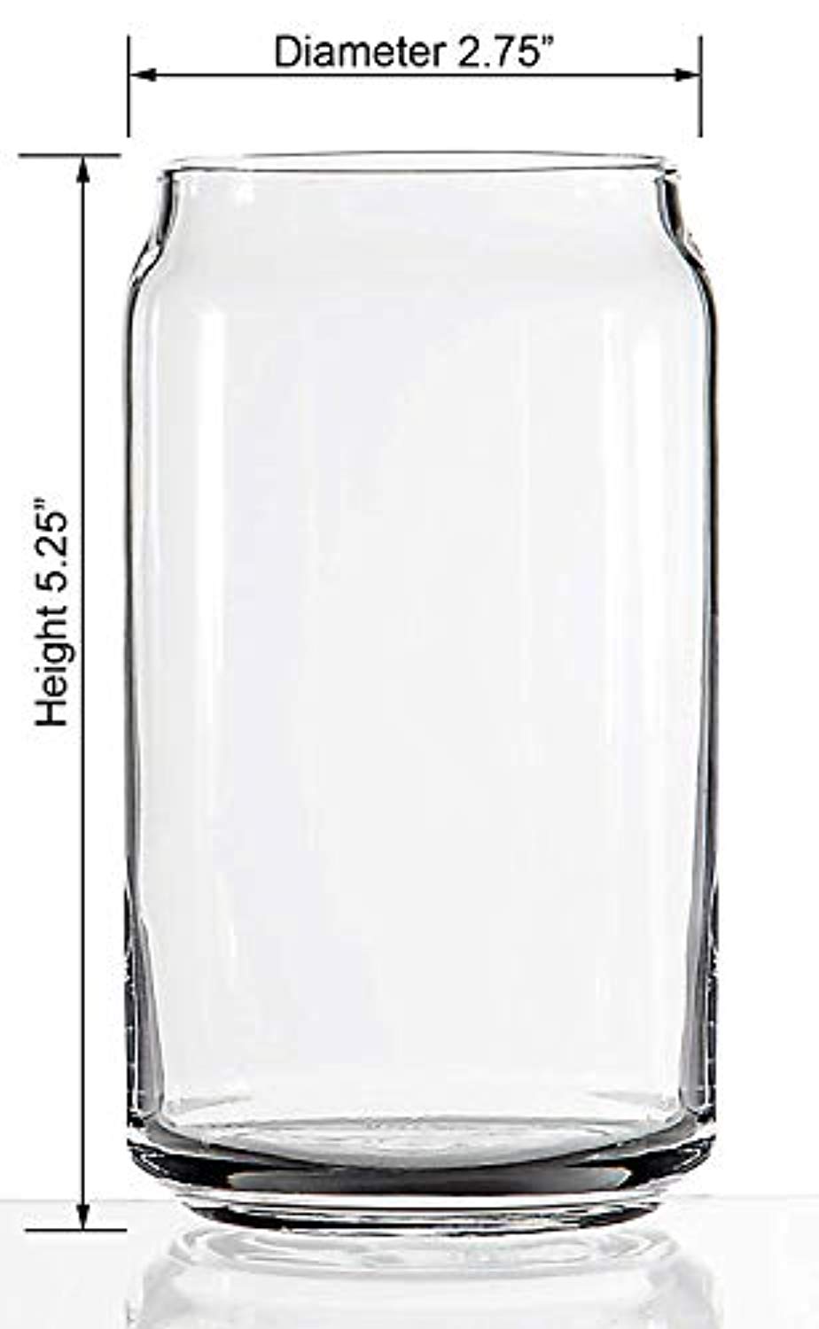 Beer Glass Can Shaped 16 oz - Pint Beer Glasses 4 Pack w/coasters