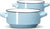 Baking Serving Ceramic Blue Soup Bowls with Handles - 16 Ounce - Set of 2 - Chowder Bisque Pot Pie Crocks