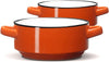 Baking Serving Ceramic Orange Soup Bowls with Handles - 16 Ounce - Set of 2 - Chowder Bisque Pot Pie Crocks