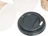 10 Ounce Disposable Paper Coffee Hot Cups with Black Lids - 50 Sets - Coffee Cappuccino Latte To Go Medium Portion