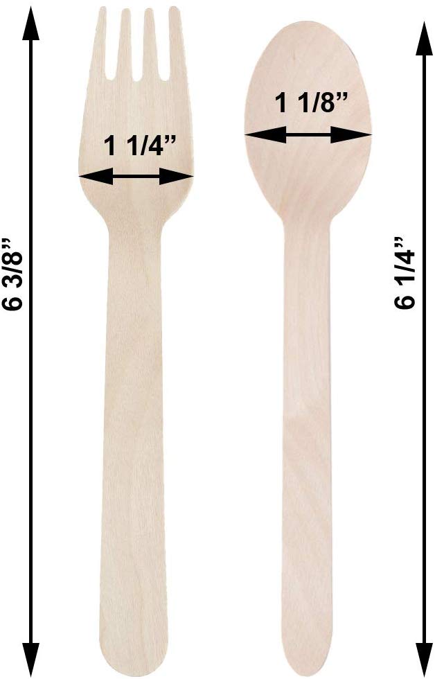6.3” Wooden spoons - 1000 count - Disposable - Eco Friendly - Compostable - Biodegradable