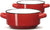 Baking Serving Ceramic Red Soup Bowls with Handles - 16 Ounce - Set of 2 - Chowder Bisque Pot Pie Crocks