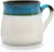 Pottery Coffee Mug 16 oz - Ceramic Tea Cup - Soup Mug with Handle - 1 PCS (White to Blue)