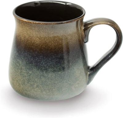 Large Pottery Coffee Mug 24 oz - Jumbo Tea Cup - Oversized Ceramic Soup Mug with Handle - 1 PCS (Tan to Beige)