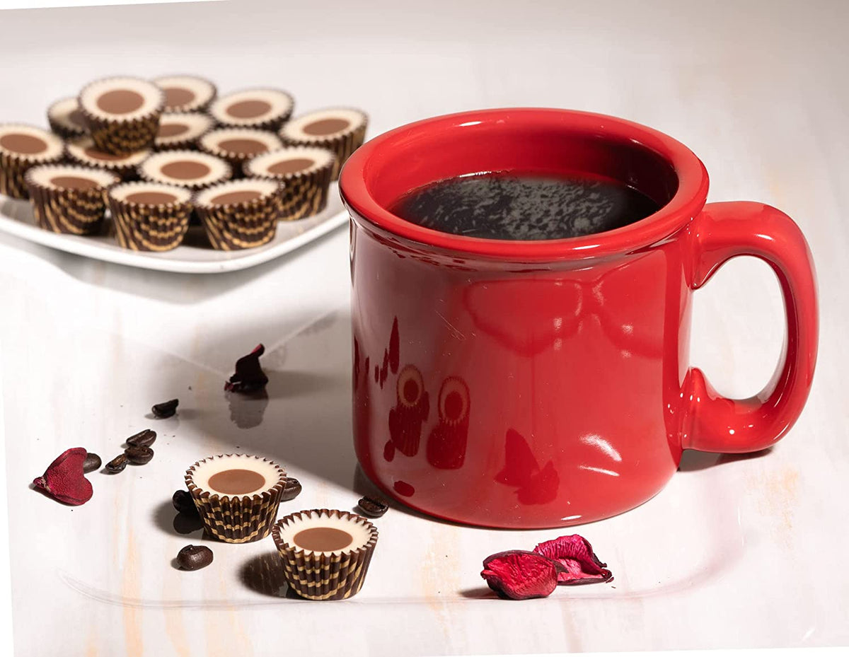 Red Coffee Mug - Ceramic - set of 4 - Cozy Hot Tea Milk Chocolate Coco -  ecodesign-us