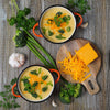 Baking Serving Ceramic Orange Soup Bowls with Handles - 16 Ounce - Set of 2 - Chowder Bisque Pot Pie Crocks
