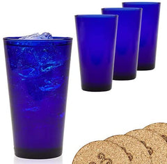 Cobalt Blue Drinking Glasses by Libbey Glass Blue Libbey Drinkware Libbey  Cobalt Blue Tablescape 