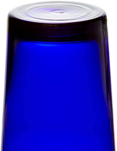 Libbey Cobalt Blue 17.25 Ounce Glasses - Set of 4 - Flare Tumblers w/ Coasters