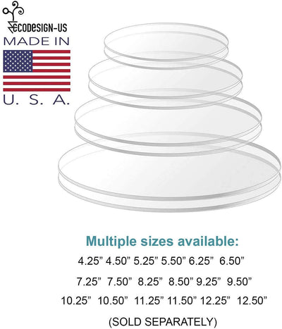 Acrylic Cake Disc Combo Kit - 2 Circles Each Size (0.12 inch thick) with Scraper
