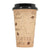 16 Ounce Disposable Paper Coffee Hot Cups with Black Lids - 50 Sets - Coffee Latte Macchiato To Go Large Portion