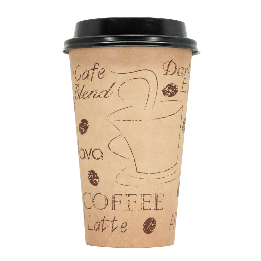 12 oz Single Wall Paper Hot Cup - Line Cafecito - EcPack