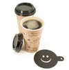 16 Ounce Disposable Paper Coffee Hot Cups with Black Lids - 50 Sets - Coffee Latte Macchiato To Go Large Portion
