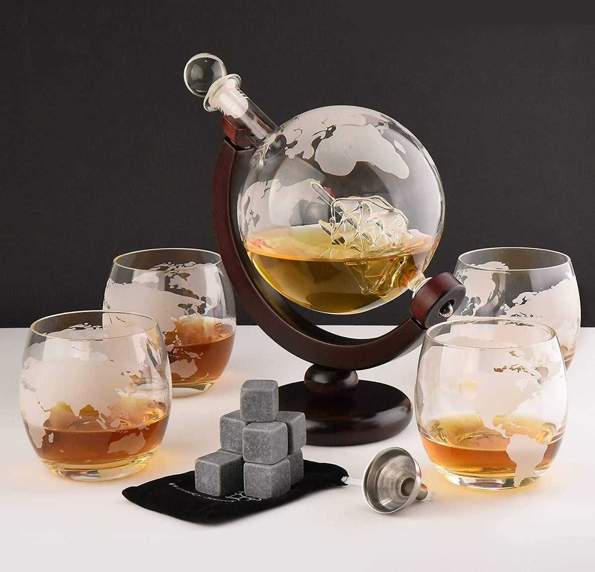 ECODESIGN-US Set of 2 Gibraltar Rocks/Espresso Glasses - 4.5 Ounce - for Cortado Coffee Shots - w/Coasters