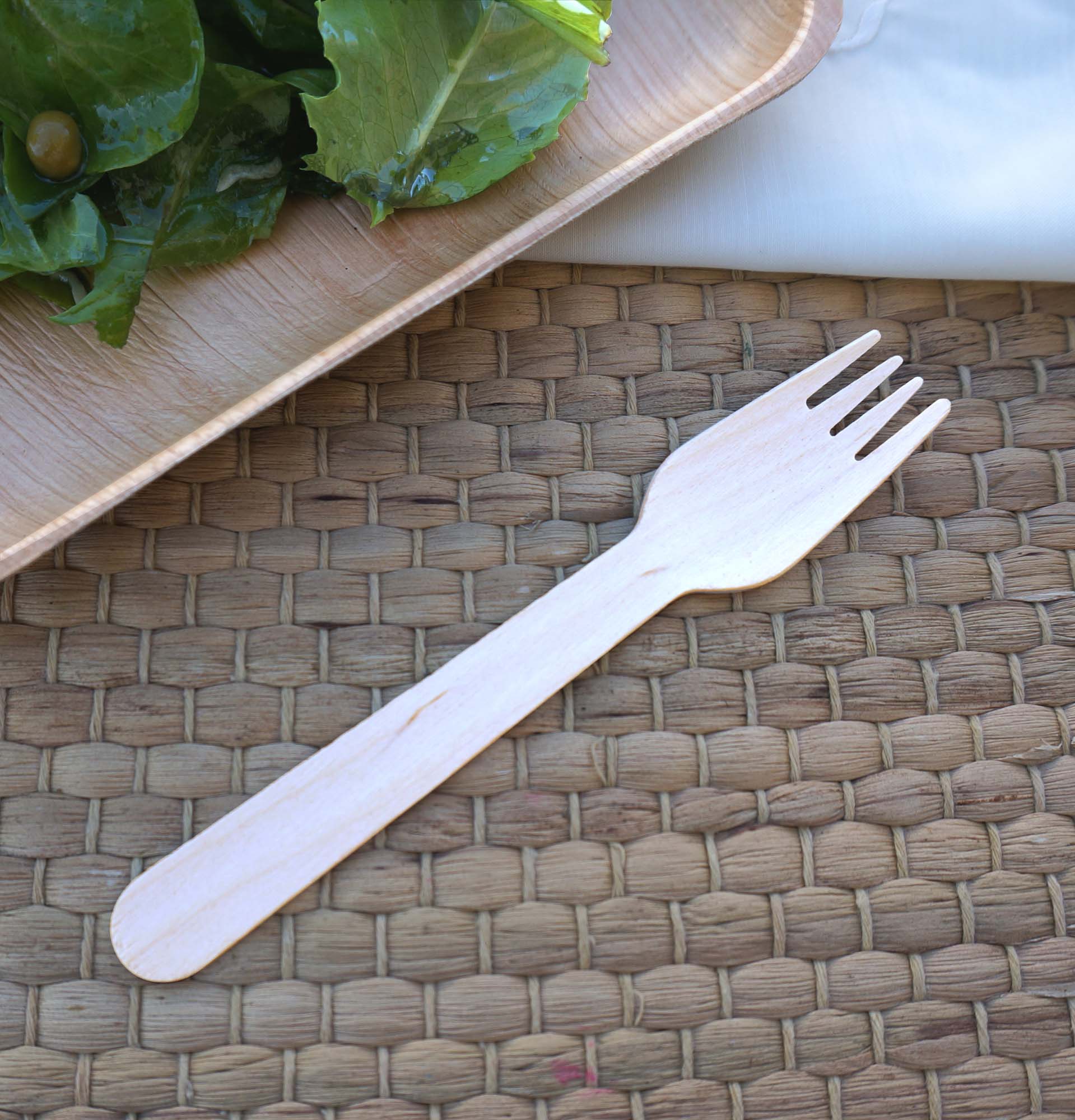 6.5" Wooden forks - 1000 count - Disposable - Eco Friendly - Compostable - Biodegradable