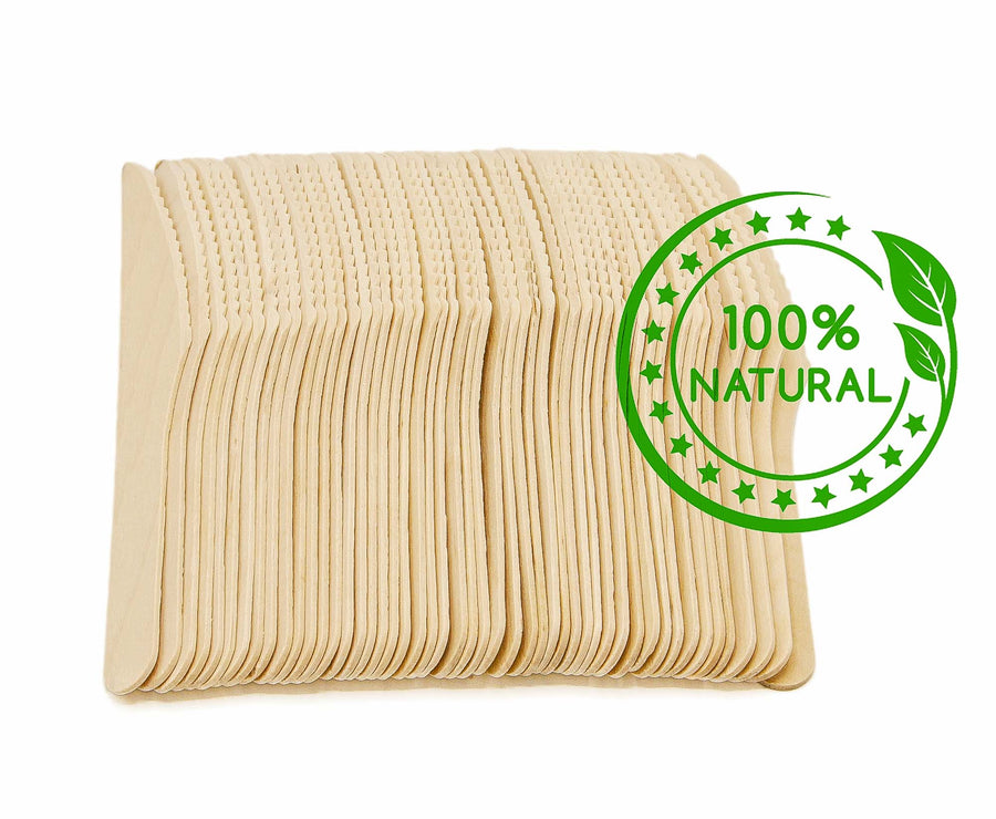 6.5" Wooden Knife - 1000 count - Disposable - Eco Friendly - Compostable - Biodegradable