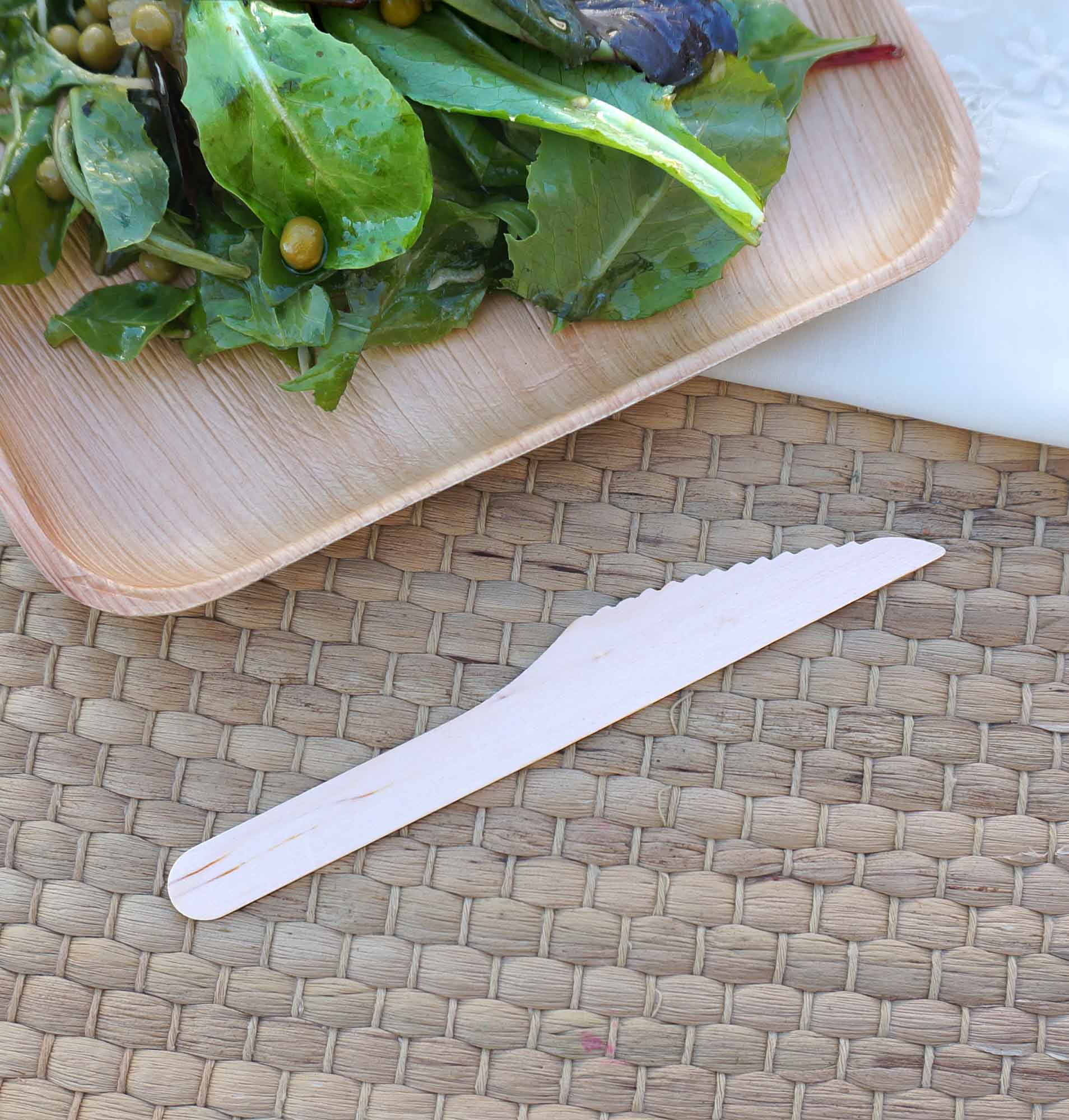 6.5" Wooden Knife - 1000 count - Disposable - Eco Friendly - Compostable - Biodegradable