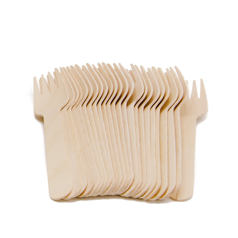 6.5" Wooden forks - 1000 count - Disposable - Eco Friendly - Compostable - Biodegradable
